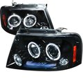 Overtime Halo Smoke Gloss Projector Headlight for 04 to 08 Ford F150, Black - 12 x 23 x 28 in. OV126213